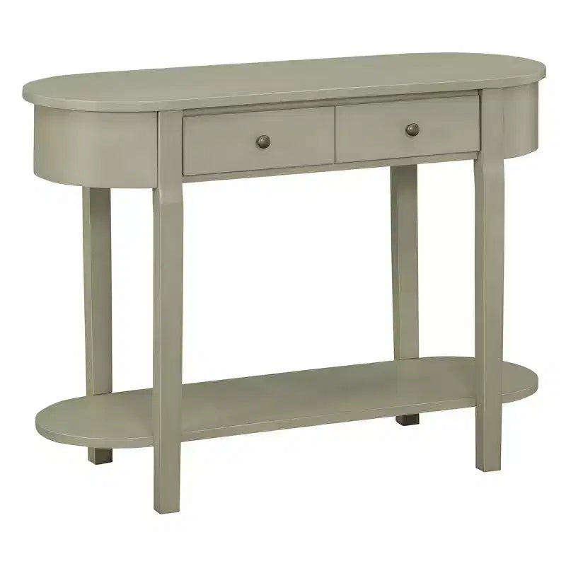 MAYEERTY Console Rétro avec Design Courbé et Finition Lisse pour Entrées Salons Couloirs Turquoise Gris