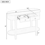 MAYEERTY Console Rétro avec Design Courbé et Finition Lisse pour Entrées Salons Couloirs Turquoise Gris