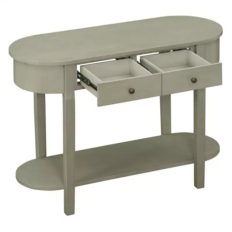 MAYEERTY Console Rétro avec Design Courbé et Finition Lisse pour Entrées Salons Couloirs Turquoise Gris