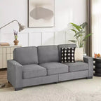 MAYEERTY Canapé moderne de 213 cm en tissu Snowfleece à 3 places pour salon, chambre, bureau, gris