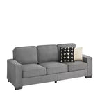 MAYEERTY Canapé moderne de 213 cm en tissu Snowfleece à 3 places pour salon, chambre, bureau, gris