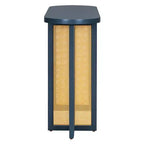 MAYEERTY Console en rotin Étroite avec Rangement pour Salon Couloir Bleu Marine