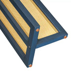 MAYEERTY Console en rotin Étroite avec Rangement pour Salon Couloir Bleu Marine