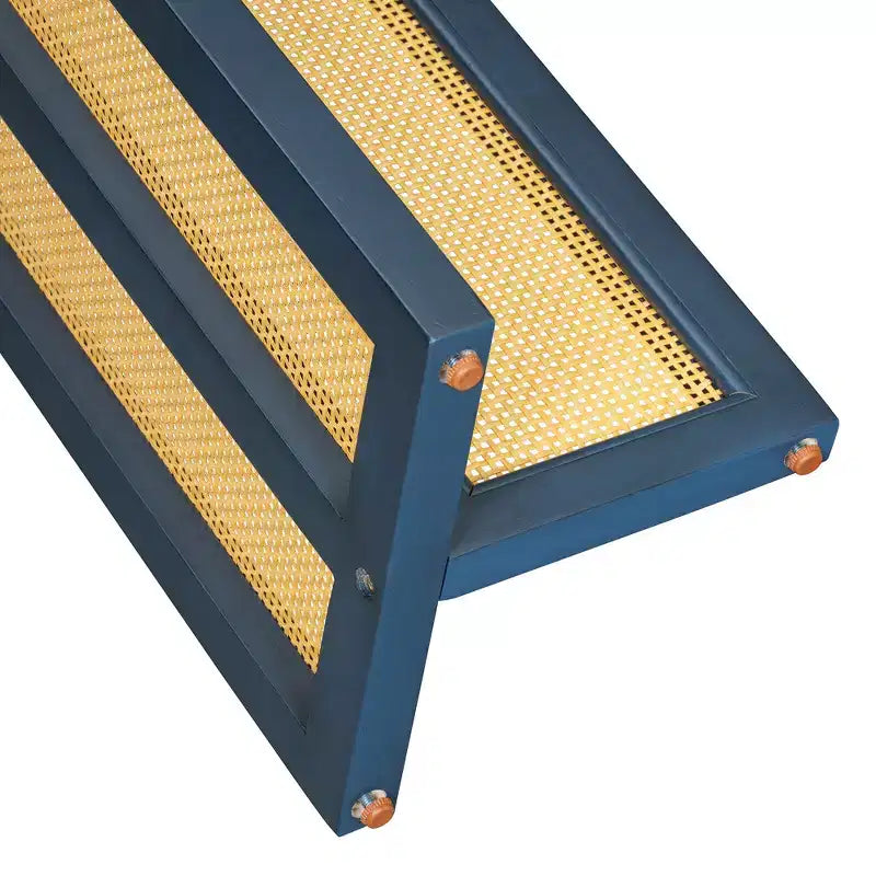 MAYEERTY Console en rotin Étroite avec Rangement pour Salon Couloir Bleu Marine