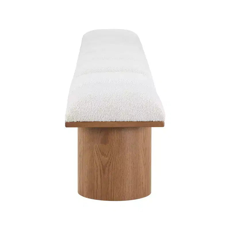 Meridian Furniture, Banc en Tissu Bouclé Crème Pavilion