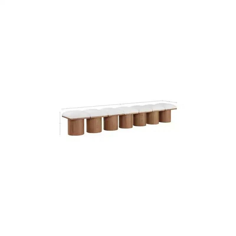 Meridian Furniture, Banc en Tissu Bouclé Crème Pavilion