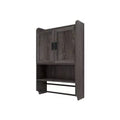 Meuble haut de salle de bain avec portes, étagère réglable, porte-serviettes et porte-papier hygiénique, armoire de rangement au-dessus des toilettes, armoire à pharmacie pour salle de bain-Blanc
