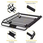 Panier de toit, 160 x 109 x 16 cm, en acier robuste antirouille – Capacité de 136 kg, universel pour SUV, voiture, camion.