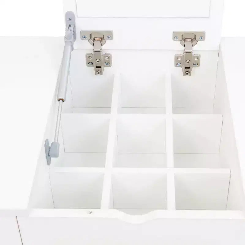 Okak Coiffeuse Meuble de Maquillage avec Miroir, Armoire de Rangement Moderne avec 4 Tiroirs, Commodes en Bois avec Table de Chevet pour Chambre à Coucher