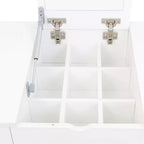 Okak Coiffeuse Meuble de Maquillage avec Miroir, Armoire de Rangement Moderne avec 4 Tiroirs, Commodes en Bois avec Table de Chevet pour Chambre à Coucher