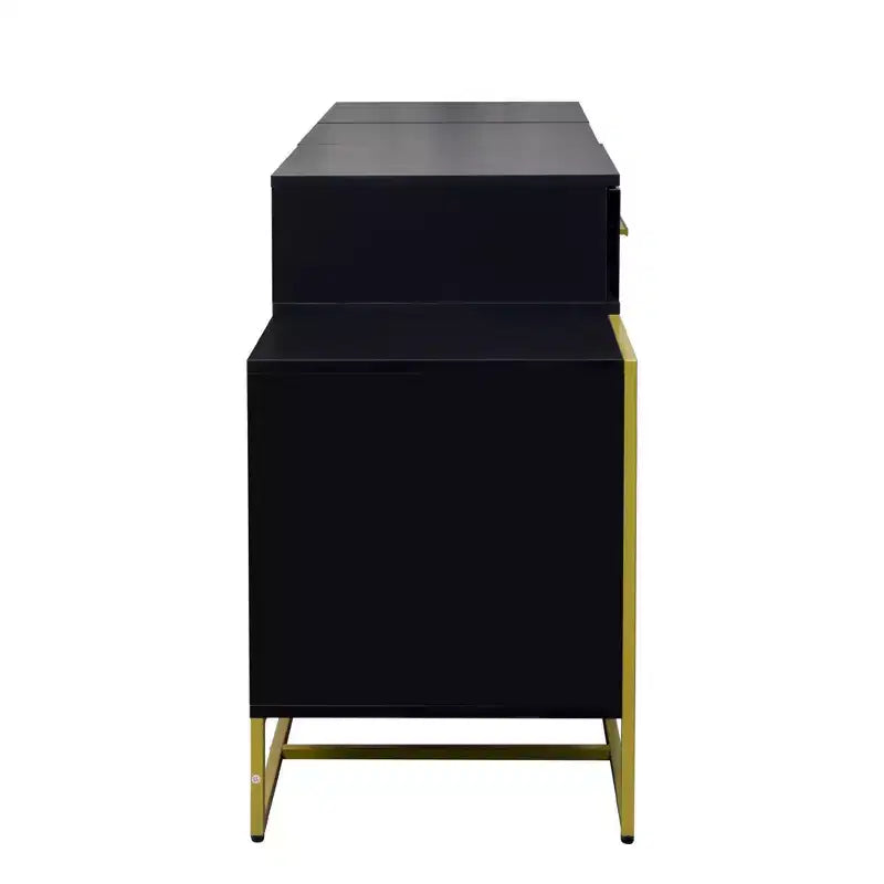 Okak Coiffeuse Meuble de Maquillage avec Miroir, Armoire de Rangement Moderne avec 4 Tiroirs, Commodes en Bois avec Table de Chevet pour Chambre à Coucher