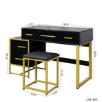 Okak Coiffeuse Meuble de Maquillage avec Miroir, Armoire de Rangement Moderne avec 4 Tiroirs, Commodes en Bois avec Table de Chevet pour Chambre à Coucher