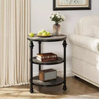 Three story circular coffee table,steel frame coffee table, Roman column edge table,for living room and bedroom