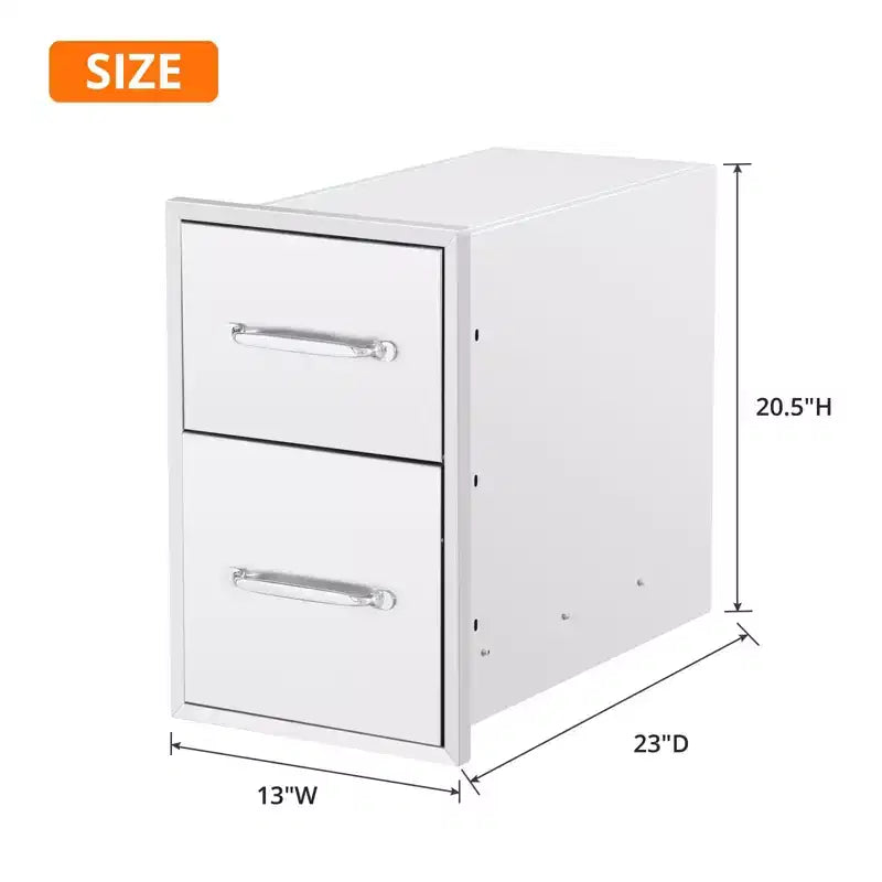 Tiroirs de cuisine d'extérieur avec porte-serviettes en papier, tiroirs d'accès triple pour barbecue, tiroirs d'îlot de barbecue encastrables en acier inoxydable pour cuisine extérieure