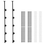 VEVOR Industrial Pipe Shelf, 5 Tier 2PCS, 11.8in Applicable Board Width Wall-Mount Floating Rustic Wood Shelves Bracket Bookshelf,Black