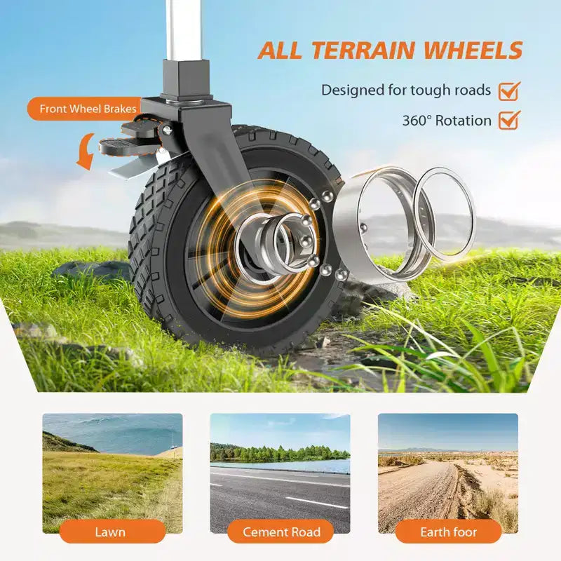 Chariot pliant pliable avec roues tout-terrain Chariot utilitaire robuste pour le camping et les courses, capacité de 150 kg (Grand-Noir)
