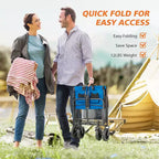 Chariot pliant pliable avec roues tout-terrain Chariot utilitaire robuste pour le camping et le shopping Capacité de 150 kg (Grand-Bleu)