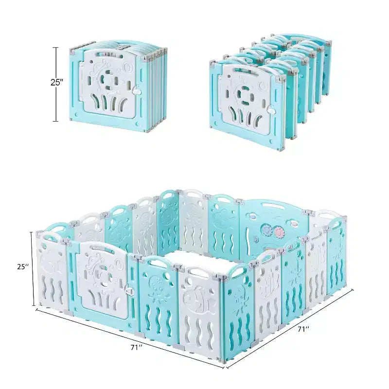 Parc pour bébé AMERLIFE, Parc portable pliable amélioré pour bébé avec panneau de jeu et portillon de sécurité
