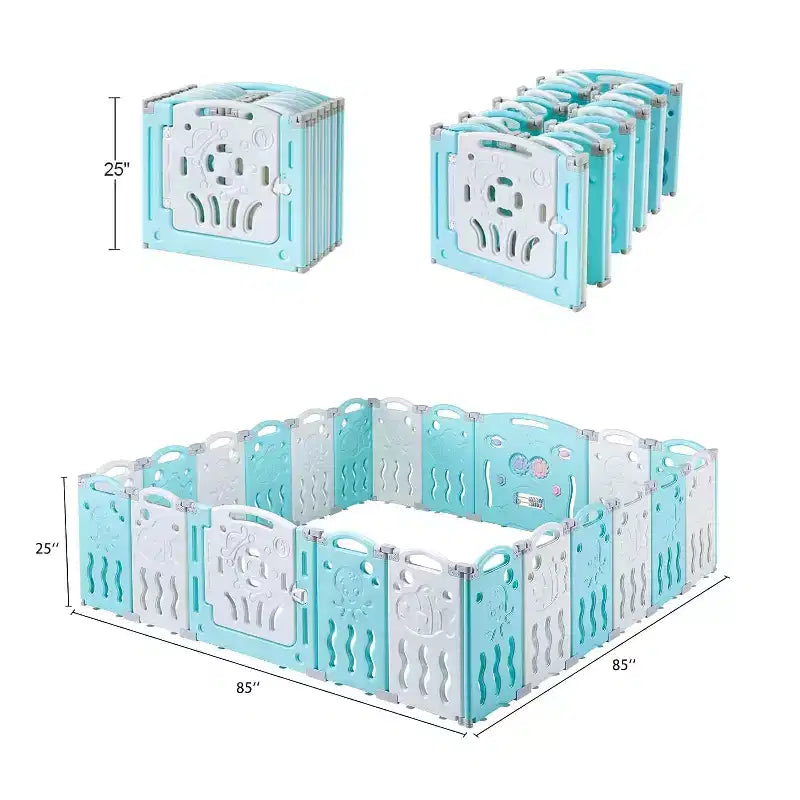 Parc pour bébé AMERLIFE, Parc portable pliable amélioré pour bébé avec panneau de jeu et portillon de sécurité