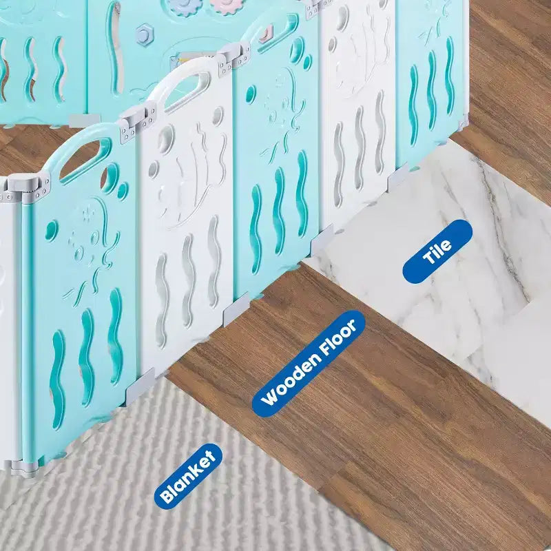 Parc pour bébé AMERLIFE, Parc portable pliable amélioré pour bébé avec panneau de jeu et portillon de sécurité