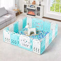 AMERLIFE Baby Playpen, Upgraded Portable Foldable Baby Fence with Game Panel and Safety Gate