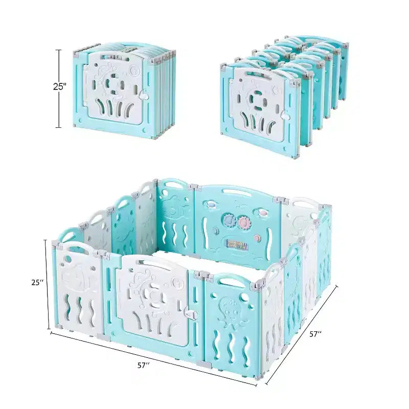 Parc pour bébé AMERLIFE, Parc portable pliable amélioré pour bébé avec panneau de jeu et portillon de sécurité