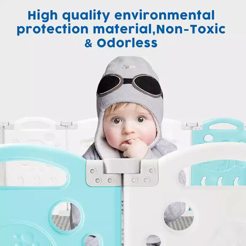 Parc pour bébé AMERLIFE, Parc portable pliable amélioré pour bébé avec panneau de jeu et portillon de sécurité