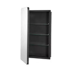 VEVOR Medicine Cabinet, 16 x 24 inch, Aluminum Frame Bathroom Wall Cabinet, 2-layer Adjustable Shelves, Black