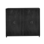 MAYEERTY Buffet moderne du milieu du siècle, cannelé, creux, avec 2 trous de sortie pour entrée et couloir, noir