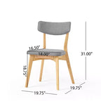 GDFStudio Megann Ensemble de salle à manger 5 pièces en tissu et bois, style moderne milieu de siècle
