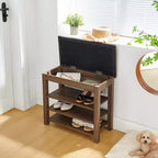 Banc à chaussures rembourré en similicuir Debby Wood de GDFStudio