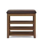 Banc à chaussures rembourré en similicuir Debby Wood de GDFStudio