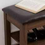 Banc à chaussures rembourré en similicuir Debby Wood de GDFStudio