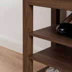 Banc à chaussures rembourré en similicuir Debby Wood de GDFStudio