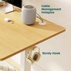 Bureau debout électrique ergonomique à hauteur réglable avec cadre en métal en T et préréglages de mémoire Station de travail informatique moderne 120 x 60 x 118 cm - Jaune