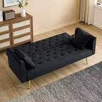 MAYEERTY Causeuse Canapé en Velours Vintage Confortable pour Salon Chambre Noir