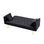 MAYEERTY Causeuse Canapé en Velours Vintage Confortable pour Salon Chambre Noir
