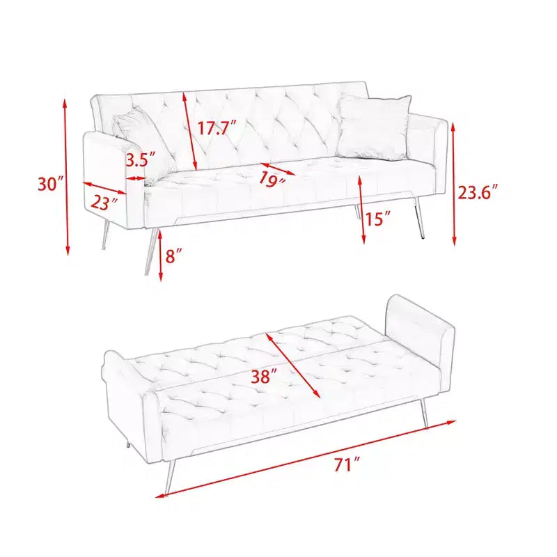MAYEERTY Causeuse Canapé en Velours Vintage Confortable pour Salon Chambre Noir