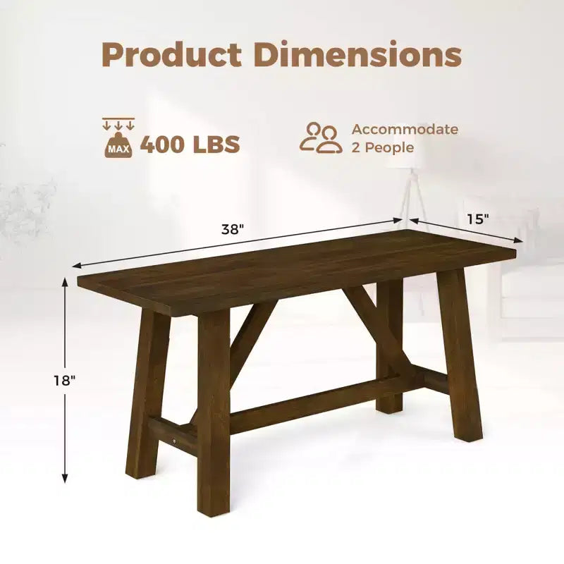 Costway Banc de salle à manger en bois 1/2 pièces, banc à chaussures de ferme, siège d'entrée avec cadre en bois d'hévéa