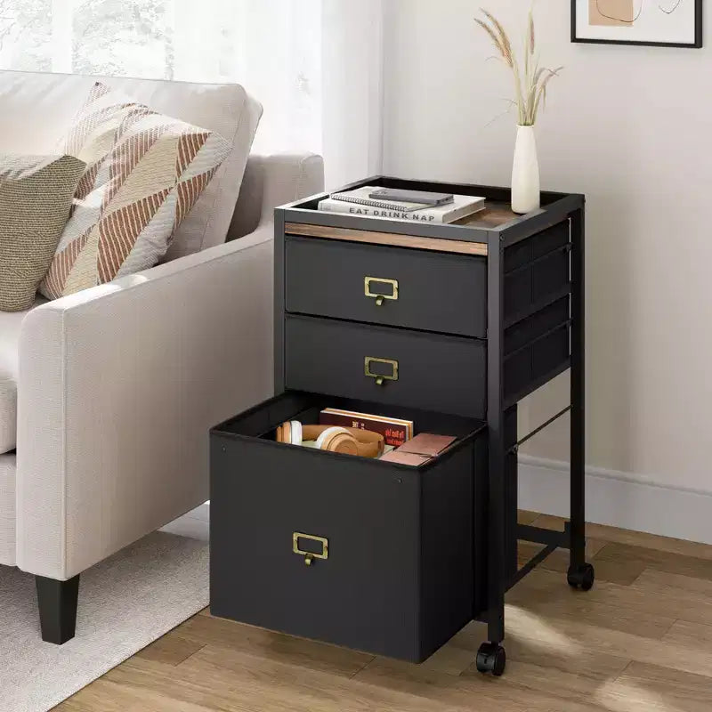 Meuble de classement à tiroirs, classeur mobile, support d'imprimante roulant pour format A4 ou lettre, classeur vertical en tissu avec roulettes, sous l'armoire de rangement