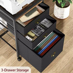 Meuble de classement à tiroirs, classeur mobile, support d'imprimante roulant pour format A4 ou lettre, classeur vertical en tissu avec roulettes, sous l'armoire de rangement