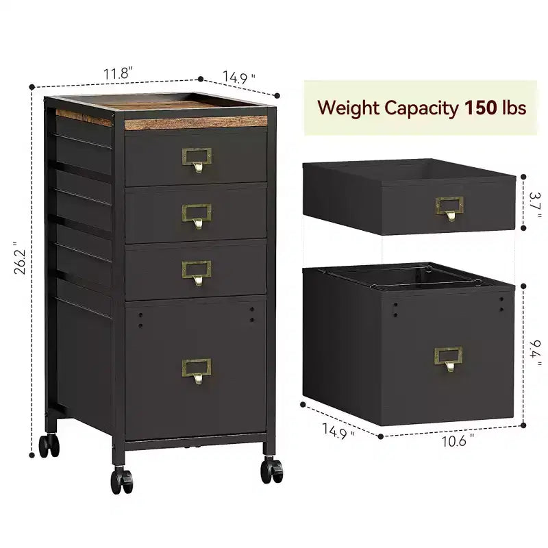 Meuble de classement à tiroirs, classeur mobile, support d'imprimante roulant pour format A4 ou lettre, classeur vertical en tissu avec roulettes, sous l'armoire de rangement