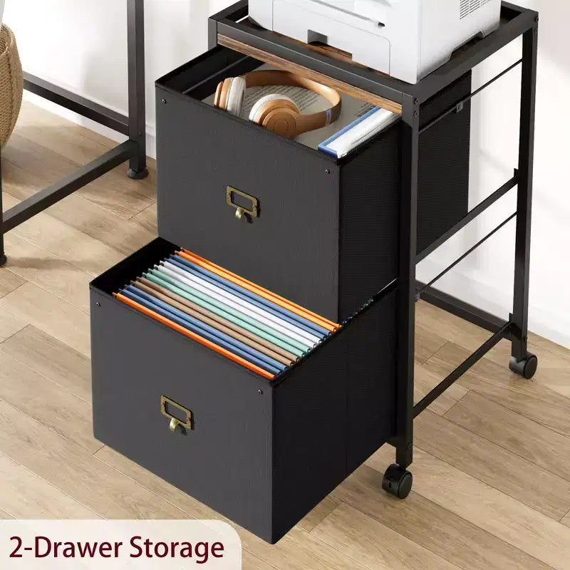 Meuble de classement à tiroirs, classeur mobile, support d'imprimante roulant pour format A4 ou lettre, classeur vertical en tissu avec roulettes, sous l'armoire de rangement