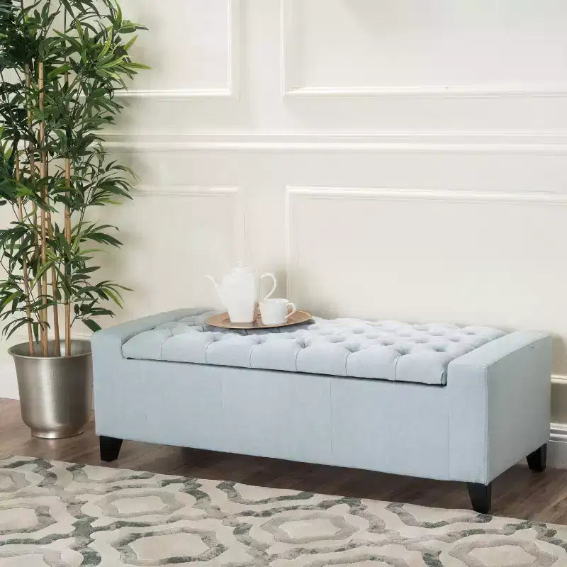 Banc rembourré TUYOHW avec coussin moelleux, banc moderne pour salon et chambre à coucher, banc confortable pour adultes