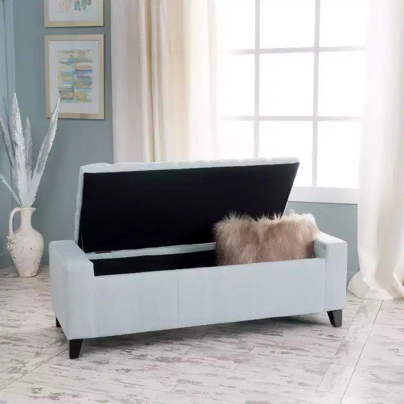 Banc rembourré TUYOHW avec coussin moelleux, banc moderne pour salon et chambre à coucher, banc confortable pour adultes