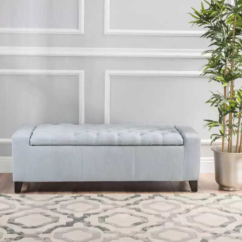 Banc rembourré TUYOHW avec coussin moelleux, banc moderne pour salon et chambre à coucher, banc confortable pour adultes