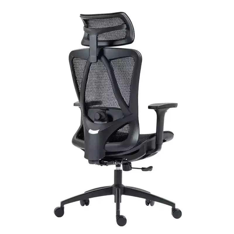 Chaise de bureau pivotante à roulettes HomeRoots noire réglable en hauteur