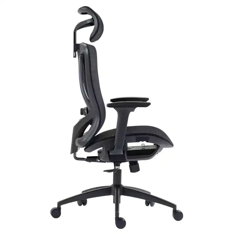 Chaise de bureau pivotante à roulettes HomeRoots noire réglable en hauteur
