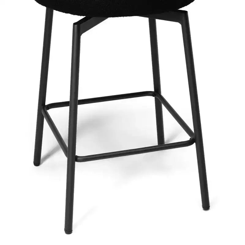 WestinTrends Alexandria Tabourets de bar à hauteur de comptoir modernes en tissu imitation fourrure de mouton avec dossier (lot de 2)