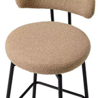 WestinTrends Alexandria Tabourets de bar à hauteur de comptoir modernes en tissu imitation fourrure de mouton avec dossier (lot de 2)